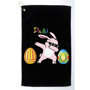 Funny Cool Dabbing Bunny Eggs For Easter Day Platinum Collection Golf Towel