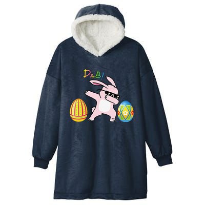 Funny Cool Dabbing Bunny Eggs For Easter Day Hooded Wearable Blanket