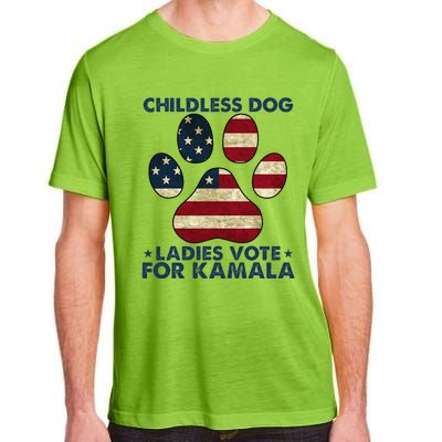 Funny Childless Dog Ladies Vote For Kamala Usa Flag Gift Adult ChromaSoft Performance T-Shirt