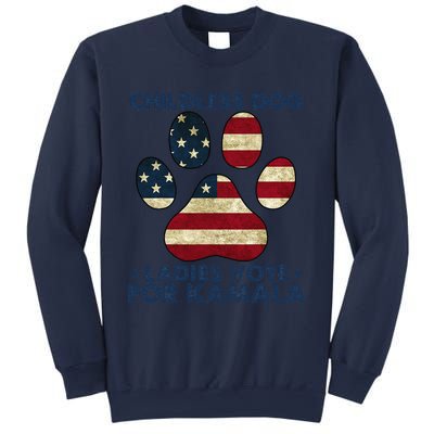 Funny Childless Dog Ladies Vote For Kamala Usa Flag Gift Sweatshirt