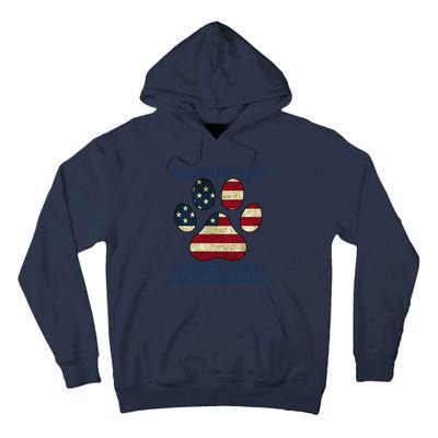 Funny Childless Dog Ladies Vote For Kamala Usa Flag Gift Tall Hoodie