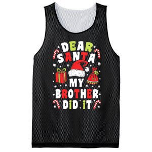 Family Christmas Dear Santa My Brother Did It Christmas Mesh Reversible Basketball Jersey Tank