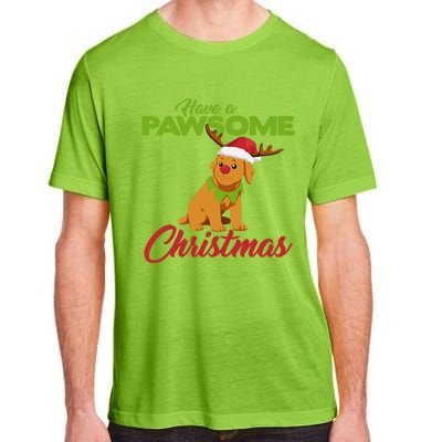 Funny Christmas Dog Pug Have A Pawsome Xmas Cute Gift Adult ChromaSoft Performance T-Shirt