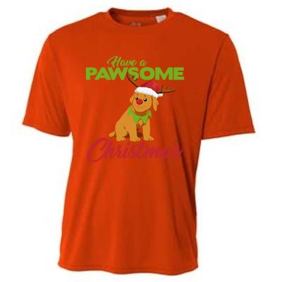 Funny Christmas Dog Pug Have A Pawsome Xmas Cute Gift Cooling Performance Crew T-Shirt