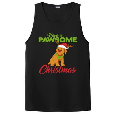 Funny Christmas Dog Pug Have A Pawsome Xmas Cute Gift PosiCharge Competitor Tank