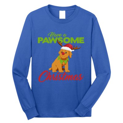 Funny Christmas Dog Pug Have A Pawsome Xmas Cute Gift Long Sleeve Shirt