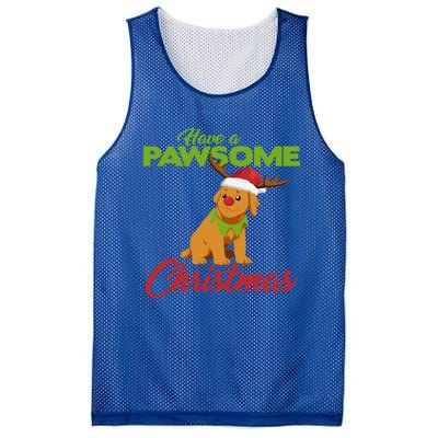 Funny Christmas Dog Pug Have A Pawsome Xmas Cute Gift Mesh Reversible Basketball Jersey Tank