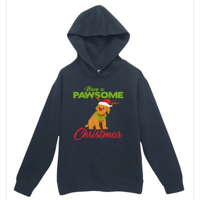 Funny Christmas Dog Pug Have A Pawsome Xmas Cute Gift Urban Pullover Hoodie