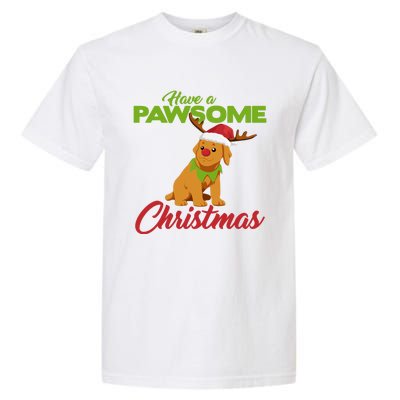 Funny Christmas Dog Pug Have A Pawsome Xmas Cute Gift Garment-Dyed Heavyweight T-Shirt