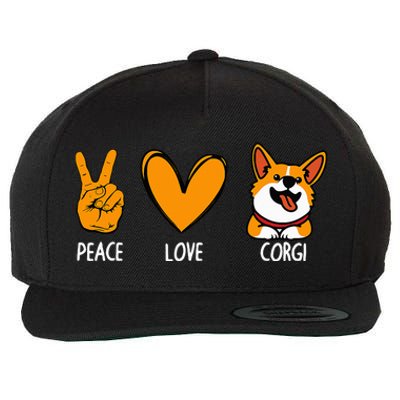 Funny Corgi Design For Puppy Corgi Dog Lover Wool Snapback Cap