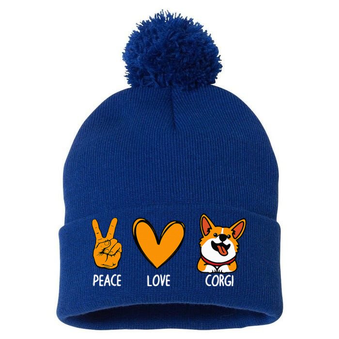 Funny Corgi Design For Puppy Corgi Dog Lover Pom Pom 12in Knit Beanie