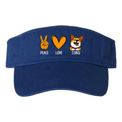 Funny Corgi Design For Puppy Corgi Dog Lover Valucap Bio-Washed Visor