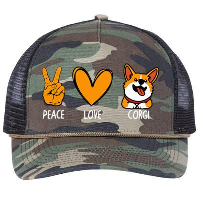 Funny Corgi Design For Puppy Corgi Dog Lover Retro Rope Trucker Hat Cap