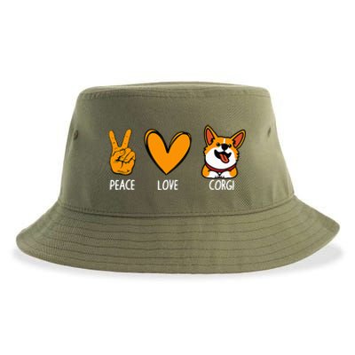 Funny Corgi Design For Puppy Corgi Dog Lover Sustainable Bucket Hat