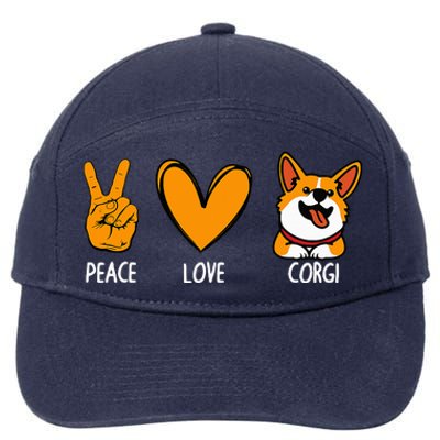 Funny Corgi Design For Puppy Corgi Dog Lover 7-Panel Snapback Hat