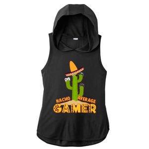 Funny Cinco De Mayo Nacho Average Gamer Cactus Gamer Ladies PosiCharge Tri-Blend Wicking Draft Hoodie Tank