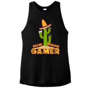 Funny Cinco De Mayo Nacho Average Gamer Cactus Gamer Ladies PosiCharge Tri-Blend Wicking Tank