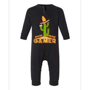 Funny Cinco De Mayo Nacho Average Gamer Cactus Gamer Infant Fleece One Piece