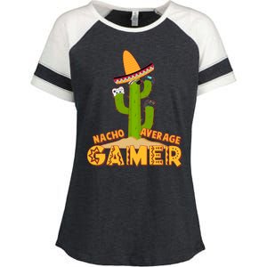 Funny Cinco De Mayo Nacho Average Gamer Cactus Gamer Enza Ladies Jersey Colorblock Tee