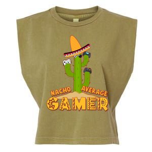 Funny Cinco De Mayo Nacho Average Gamer Cactus Gamer Garment-Dyed Women's Muscle Tee