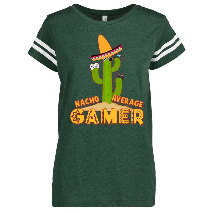 Funny Cinco De Mayo Nacho Average Gamer Cactus Gamer Enza Ladies Jersey Football T-Shirt