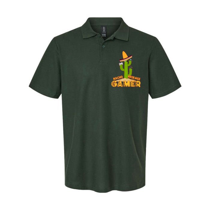 Funny Cinco De Mayo Nacho Average Gamer Cactus Gamer Softstyle Adult Sport Polo