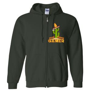 Funny Cinco De Mayo Nacho Average Gamer Cactus Gamer Full Zip Hoodie