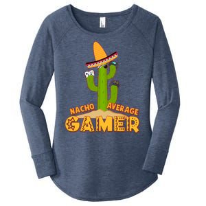 Funny Cinco De Mayo Nacho Average Gamer Cactus Gamer Women's Perfect Tri Tunic Long Sleeve Shirt