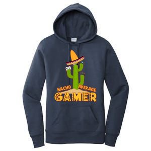 Funny Cinco De Mayo Nacho Average Gamer Cactus Gamer Women's Pullover Hoodie