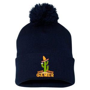 Funny Cinco De Mayo Nacho Average Gamer Cactus Gamer Pom Pom 12in Knit Beanie