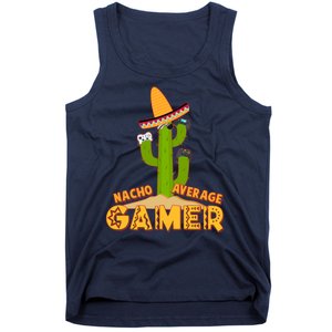 Funny Cinco De Mayo Nacho Average Gamer Cactus Gamer Tank Top