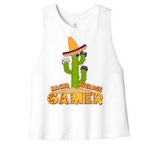 Funny Cinco De Mayo Nacho Average Gamer Cactus Gamer Women's Racerback Cropped Tank