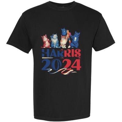 Funny Cat Design Kamala Harris 2024 Childless Cat Lady Garment-Dyed Heavyweight T-Shirt