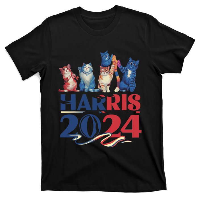 Funny Cat Design Kamala Harris 2024 Childless Cat Lady T-Shirt