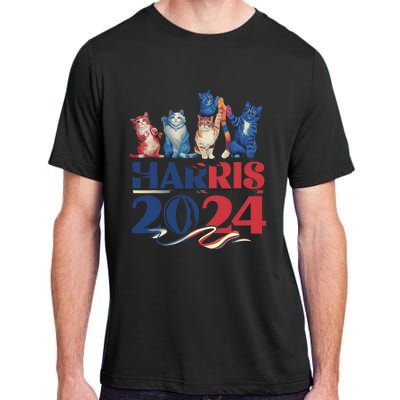 Funny Cat Design Kamala Harris 2024 Childless Cat Lady Adult ChromaSoft Performance T-Shirt