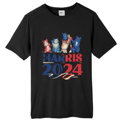 Funny Cat Design Kamala Harris 2024 Childless Cat Lady Tall Fusion ChromaSoft Performance T-Shirt