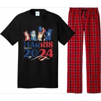 Funny Cat Design Kamala Harris 2024 Childless Cat Lady Pajama Set