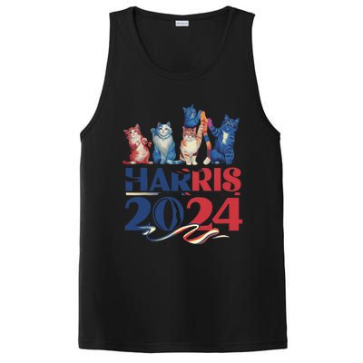 Funny Cat Design Kamala Harris 2024 Childless Cat Lady PosiCharge Competitor Tank