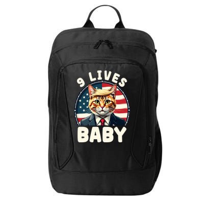 Funny Cat Donald Trump 9 Lives Baby City Backpack