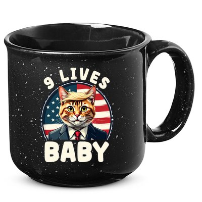 Funny Cat Donald Trump 9 Lives Baby 15oz Campfire Ceramic Mug