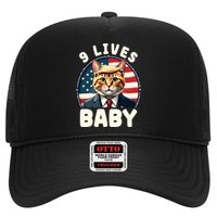 Funny Cat Donald Trump 9 Lives Baby Trucker Hat