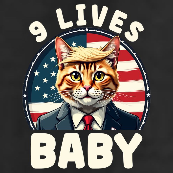Funny Cat Donald Trump 9 Lives Baby Trucker Hat