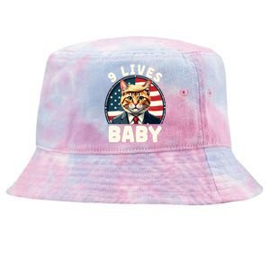 Funny Cat Donald Trump 9 Lives Baby Tie-Dyed Bucket Hat