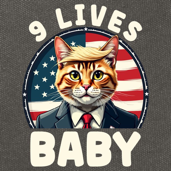 Funny Cat Donald Trump 9 Lives Baby Cotton Canvas Backpack
