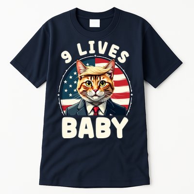 Funny Cat Donald Trump 9 Lives Baby Tall T-Shirt