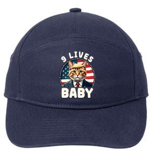 Funny Cat Donald Trump 9 Lives Baby 7-Panel Snapback Hat