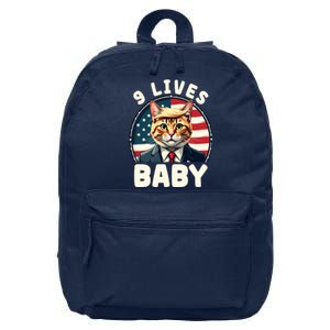 Funny Cat Donald Trump 9 Lives Baby 16 in Basic Backpack