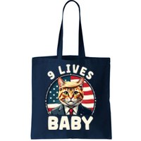 Funny Cat Donald Trump 9 Lives Baby Tote Bag