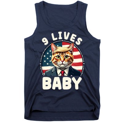 Funny Cat Donald Trump 9 Lives Baby Tank Top