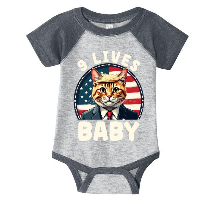 Funny Cat Donald Trump 9 Lives Baby Infant Baby Jersey Bodysuit